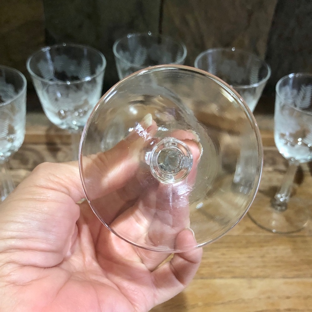 6 Piece Cordial Glasses Tiffin-Rose /Champagne Tower - Picture 5 of 6